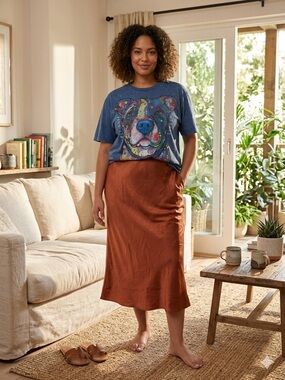 Rust Satin Midi - set